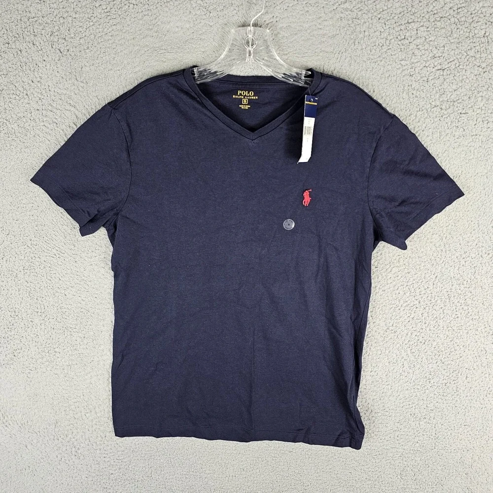 Polo Ralph Lauren T-Shirt Mens Small Navy‎ Pony Logo Short Sleeve